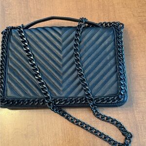 Chic Black Aldo Chevron Crossbody Bag